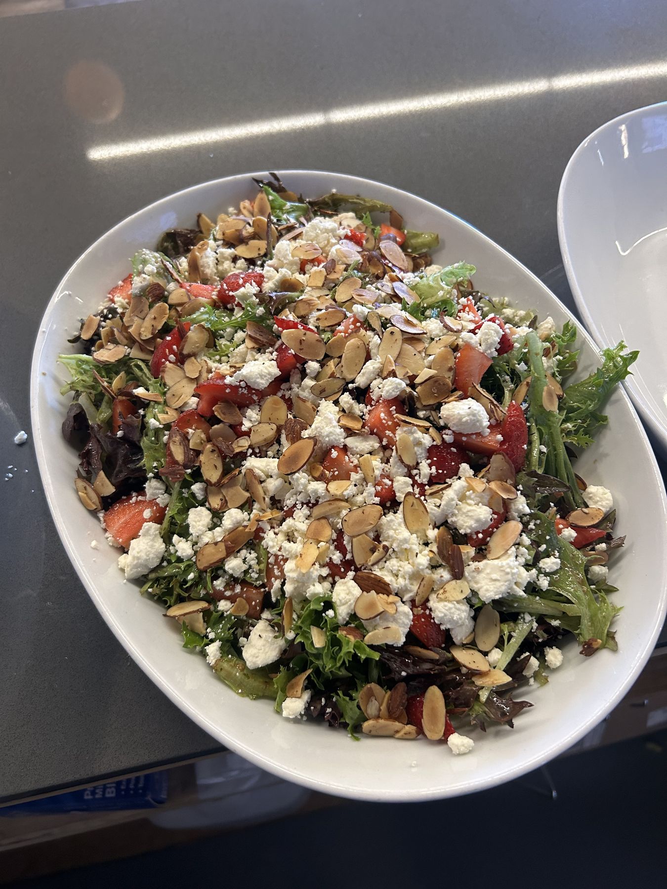 Strawberry, feta, and toasted almond salad